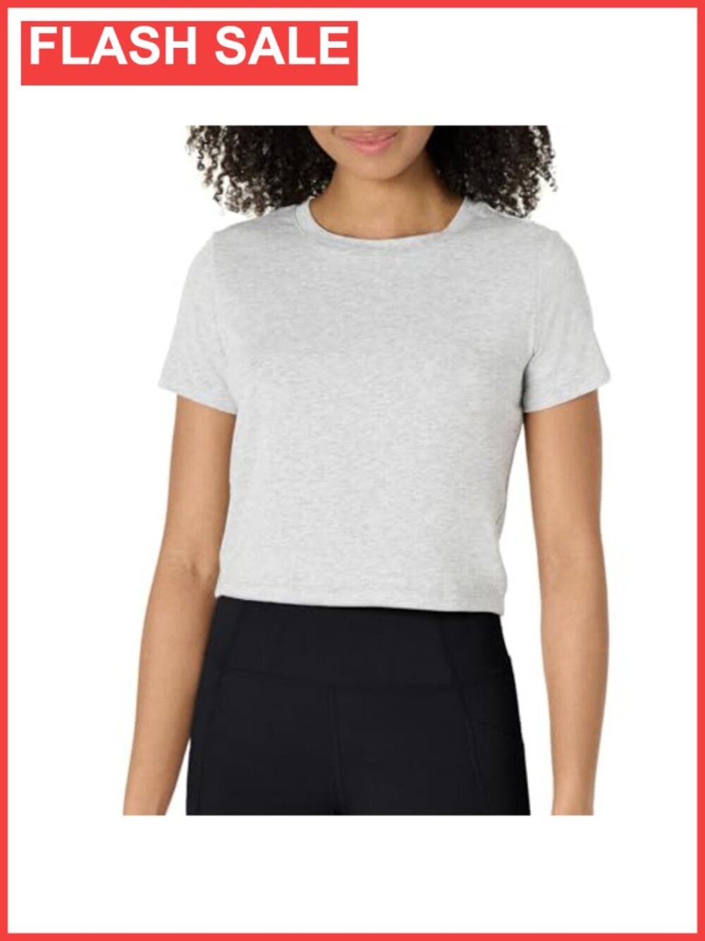 Women's Cotton Modal Crop T-Shirt Crewneck Short Sleeve Active Yoga Workout